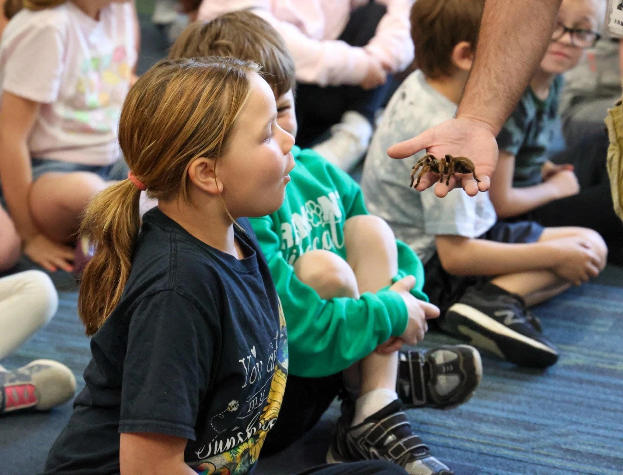 Jim explaining the role of reptiles in the ecosystem during a school show
